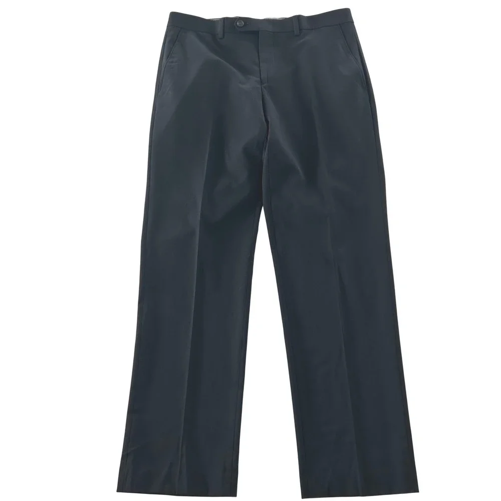 Chaps Suit Mens 40R‎ Black Wool Blend 2-Button Solid Classic Formal Career